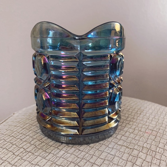 Vintage Indiana Windsor Iridescent Blue Carnival Glass - Creamer only - Picture 4 of 7